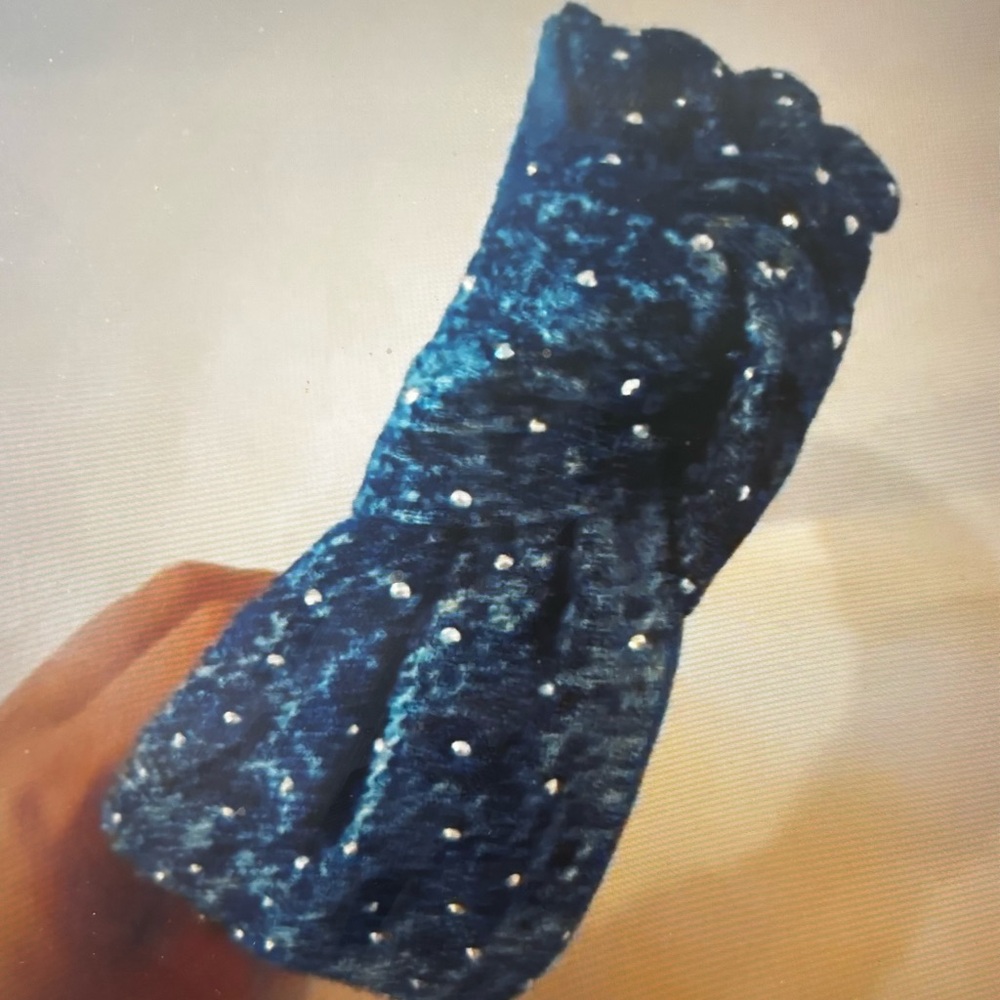 Shine Stud Distressed Denim Knot Headband